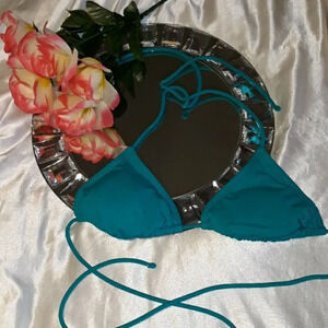 OP turquoise string bikini top S